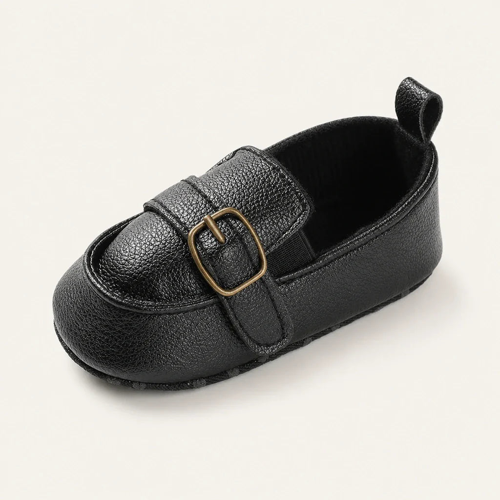 Chausson Mocassin Bébé En Cuir PU Premiers Pas - vue 3/4