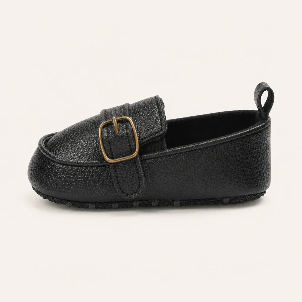 Chausson Mocassin Bébé En Cuir PU Premiers Pas - vue de côté