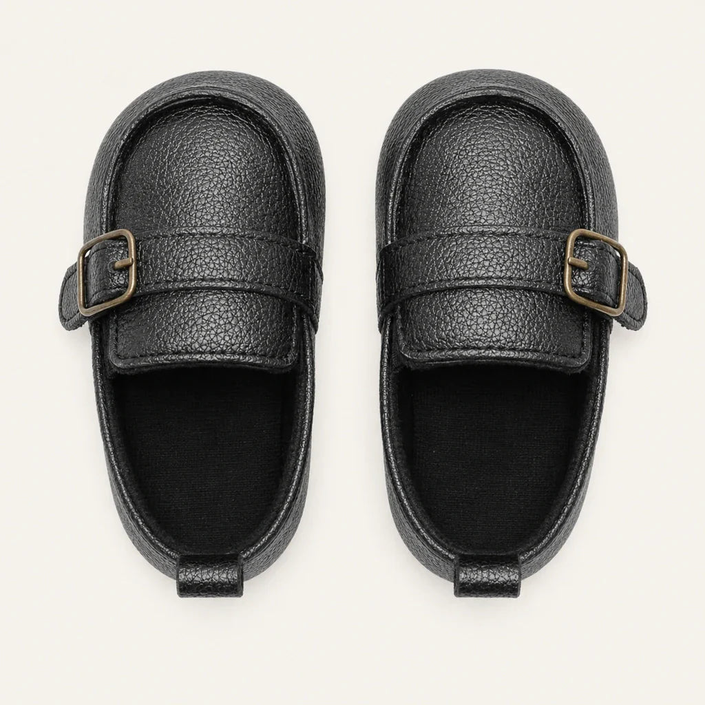 Chausson Mocassin Bébé En Cuir PU Premiers Pas - vue du dessus