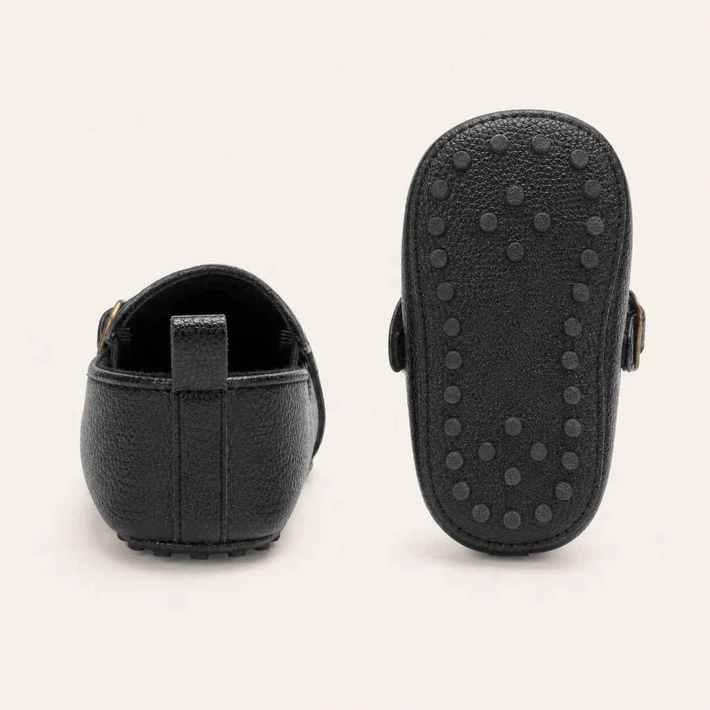 Chausson Mocassin Bébé En Cuir PU Premiers Pas - vue de la semelle