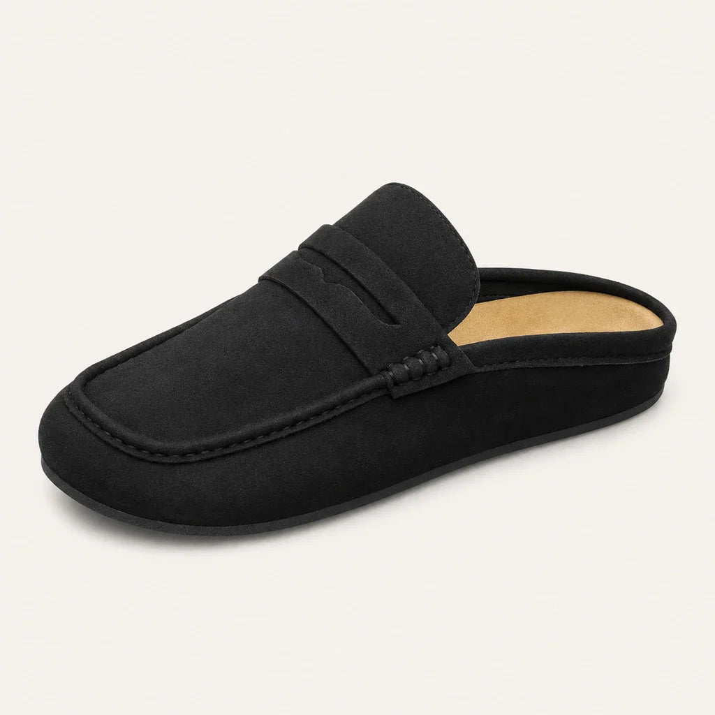 Chaussons Style Mocassin en Suédine - vue 3/4