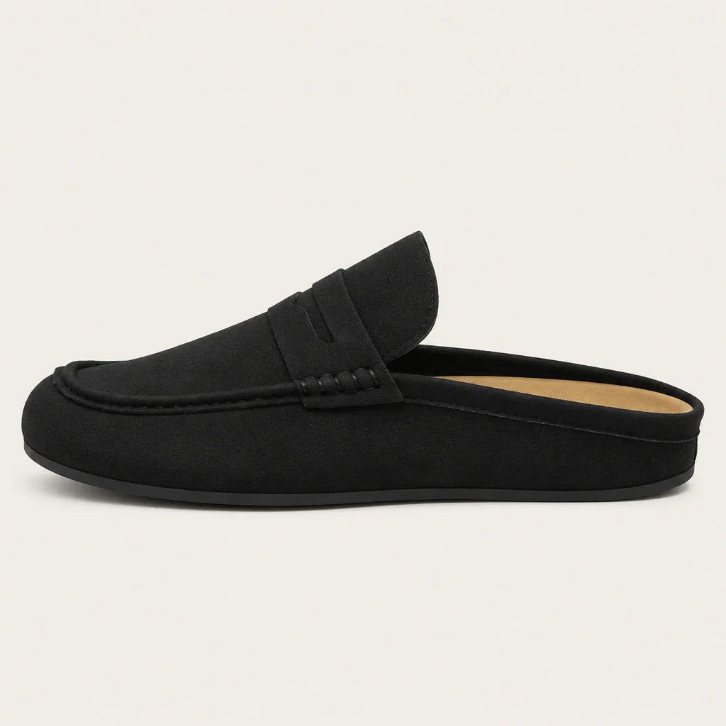 Chaussons Style Mocassin en Suédine - vue de côté