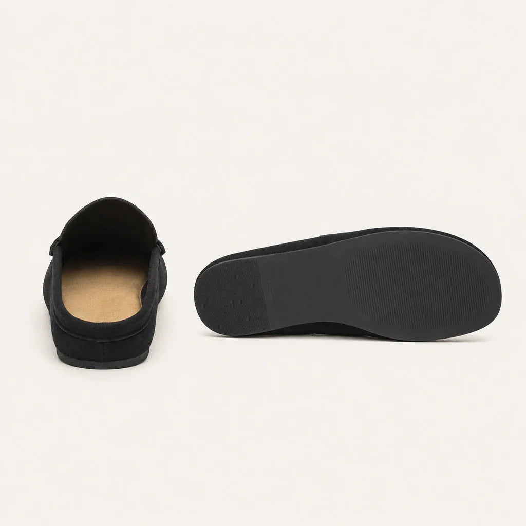 Chaussons Style Mocassin en Suédine - vue de la semelle