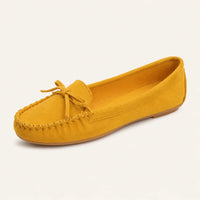 Chaussures Femme Mocassin En Suédine Jaunes - vue 3/4