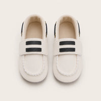 Mocassin Bébé Blanc Souples En Simili-Cuir - vue du dessus