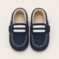 Mocassin Bébé Bleu Marine En Similicuir - vue du dessus