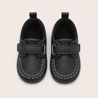 Mocassin Bébé De Premier Pas En Simili-Cuir Noir - vue du dessus