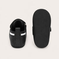 Mocassin Bébé De Premier Pas En Simili-Cuir Noir - vue de la semelle