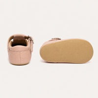 Mocassin Bébé Simili-Cuir Rose - porté