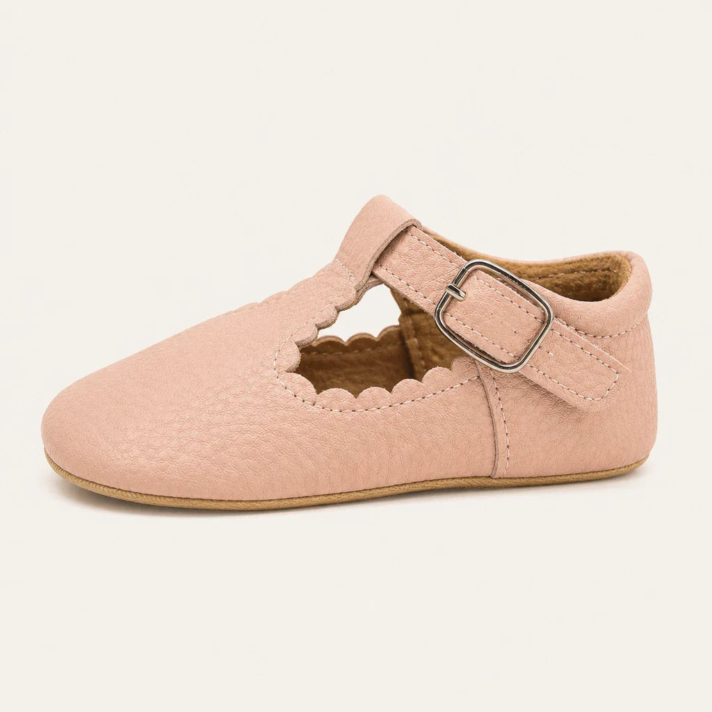 Mocassin Bébé Simili-Cuir Rose - vue de côté