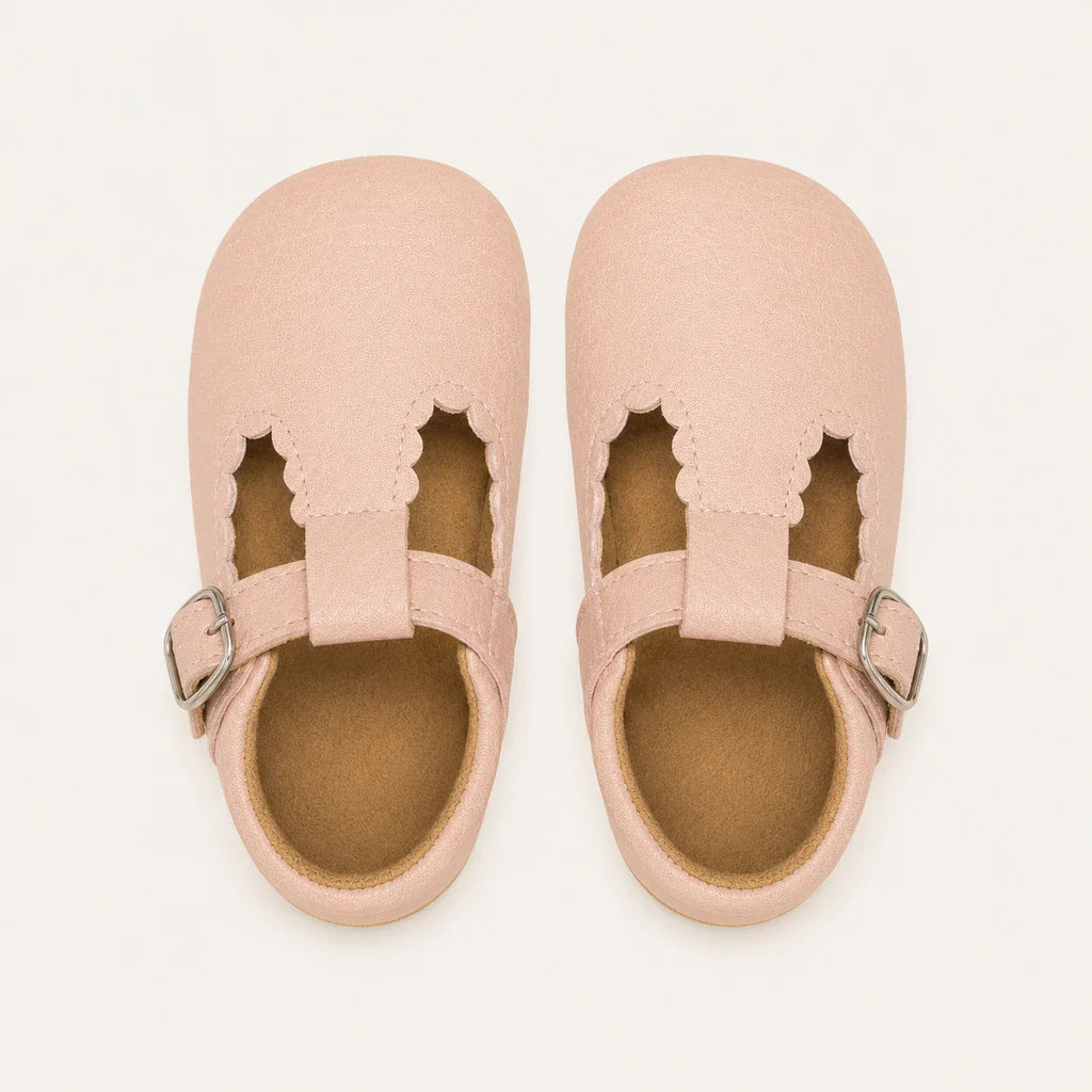Mocassin Bébé Simili-Cuir Rose - vue du dessus