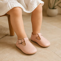 Mocassin Bébé Simili-Cuir Rose - vue de la semelle