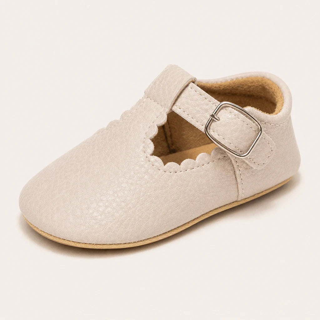 Mocassin Beige Bébé Charles IX Bords Festonnés - vue 3/4