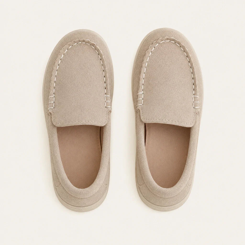Mocassin Beige Enfant - vue du dessus