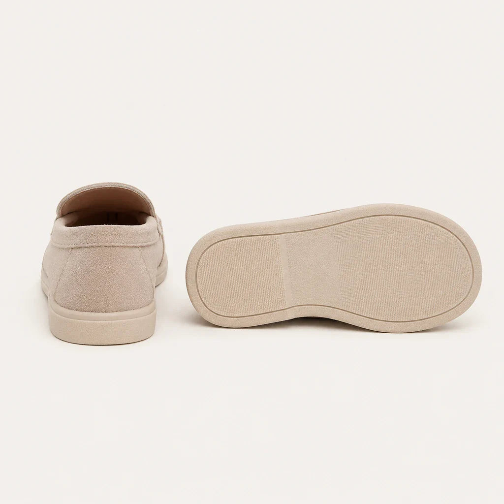 Mocassin Beige Enfant - vue de la semelle