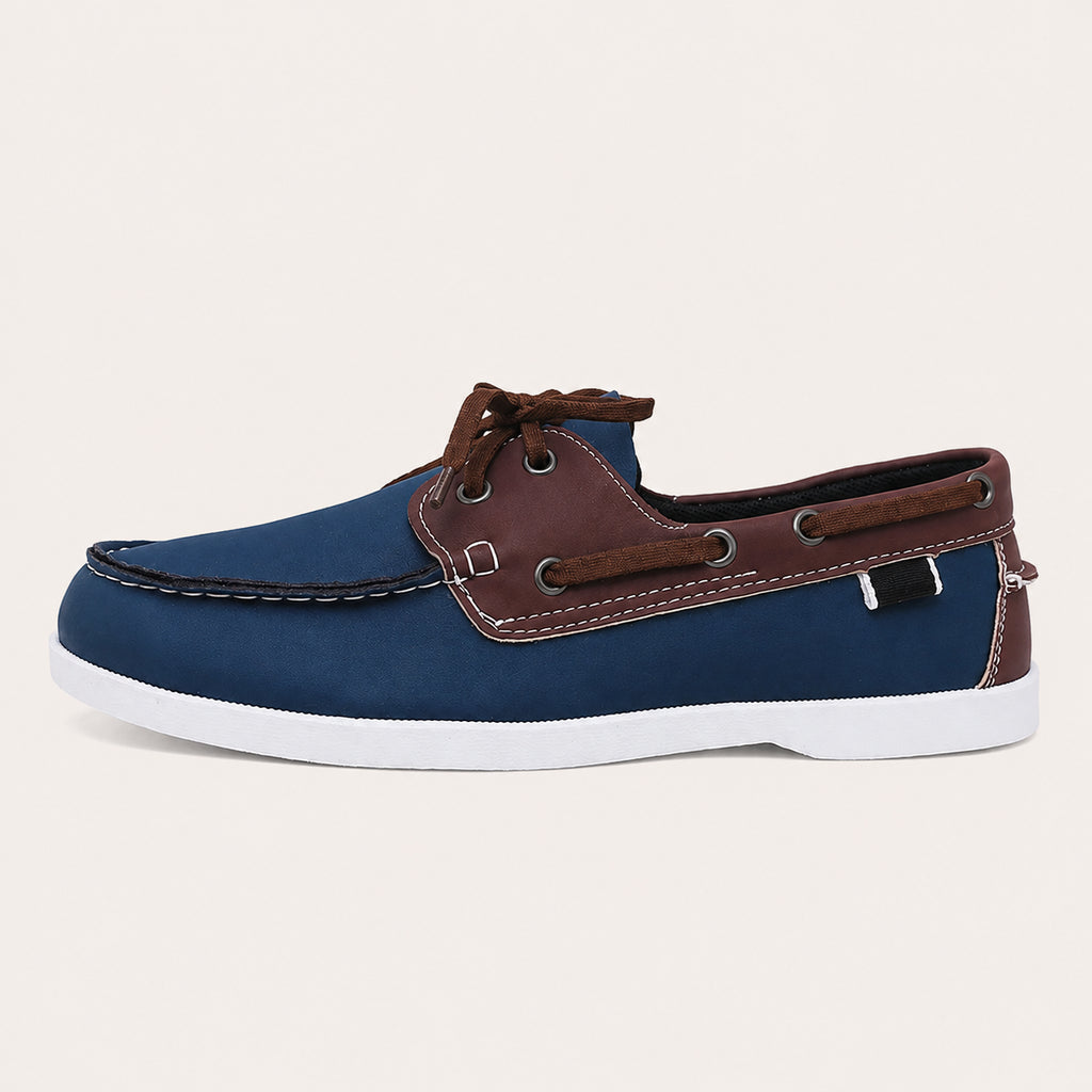 Mocassin Bleu Pour Homme Bateau Simili-Cuir - vue de côté