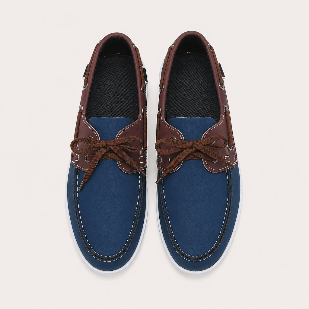Mocassin Bleu Pour Homme Bateau Simili-Cuir - vue du dessus