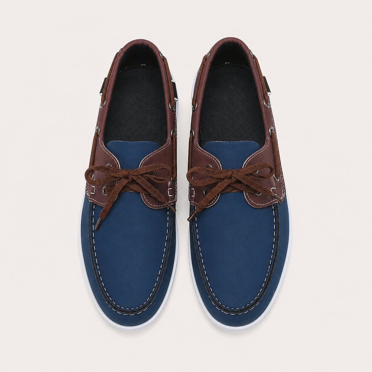 Mocassin Bleu Pour Homme Bateau Simili-Cuir - vue du dessus