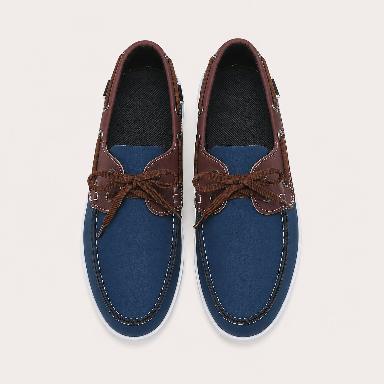 Mocassin Bleu Pour Homme Bateau Simili-Cuir - vue du dessus