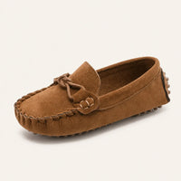 Mocassin Camel En Daim Enfant Bateau - vue 3/4