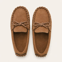 Mocassin Camel En Daim Enfant Bateau - vue du dessus