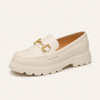 Mocassin Cuir Beige Femme - vue 3/4
