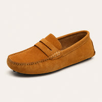 Mocassin Cuir Homme Marron En Daim De Conduite - vue 3/4