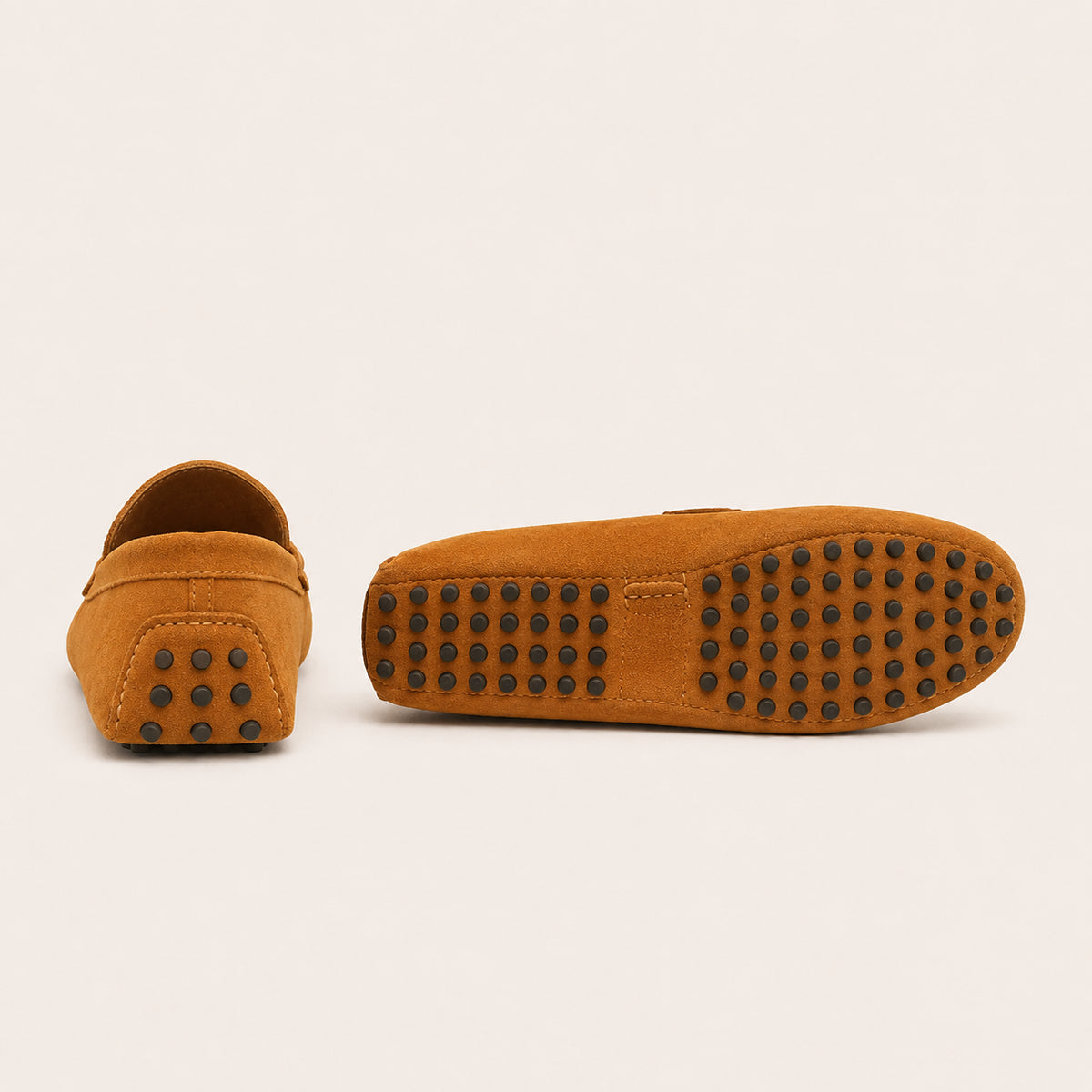 Mocassin Cuir Homme Marron En Daim De Conduite - vue de la semelle
