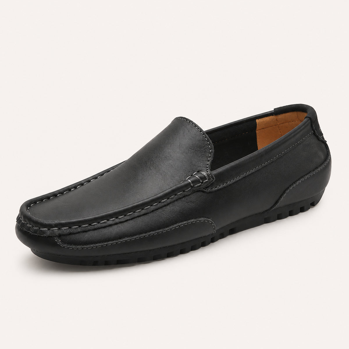 Mocassin Cuir Noir Homme - vue 3/4