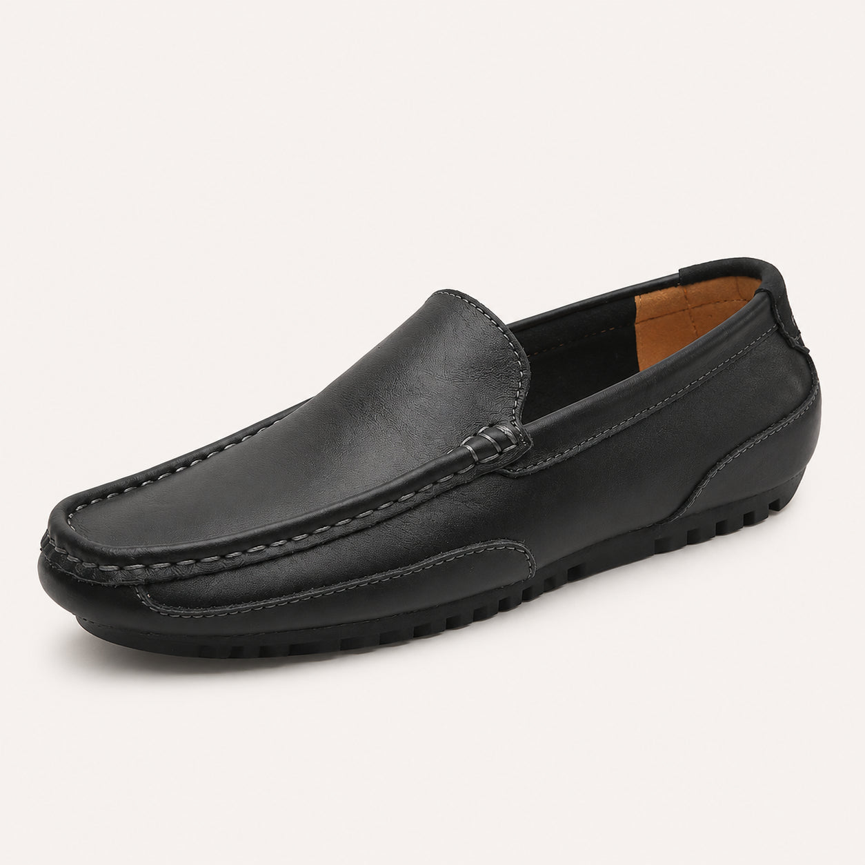 Mocassin Cuir Noir Homme - vue 3/4