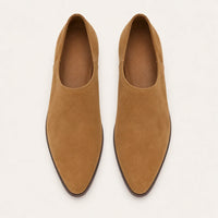 Mocassin Cuire Femme En Cuir Suédé À Bout Pointu - vue du dessus