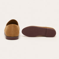Mocassin Cuire Femme En Cuir Suédé À Bout Pointu - vue de la semelle