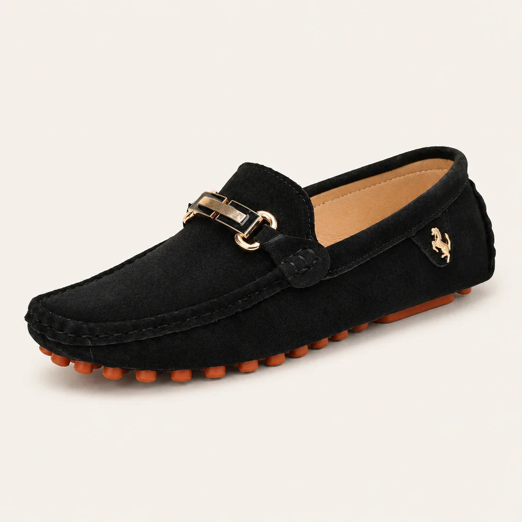 Mocassin Cuire Homme En Daim De Conduite - vue 3/4