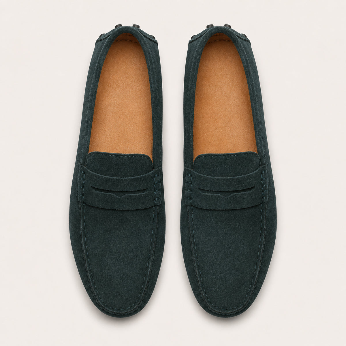 Mocassin D'Été Pour Homme En Daim De Conduite - vue du dessus