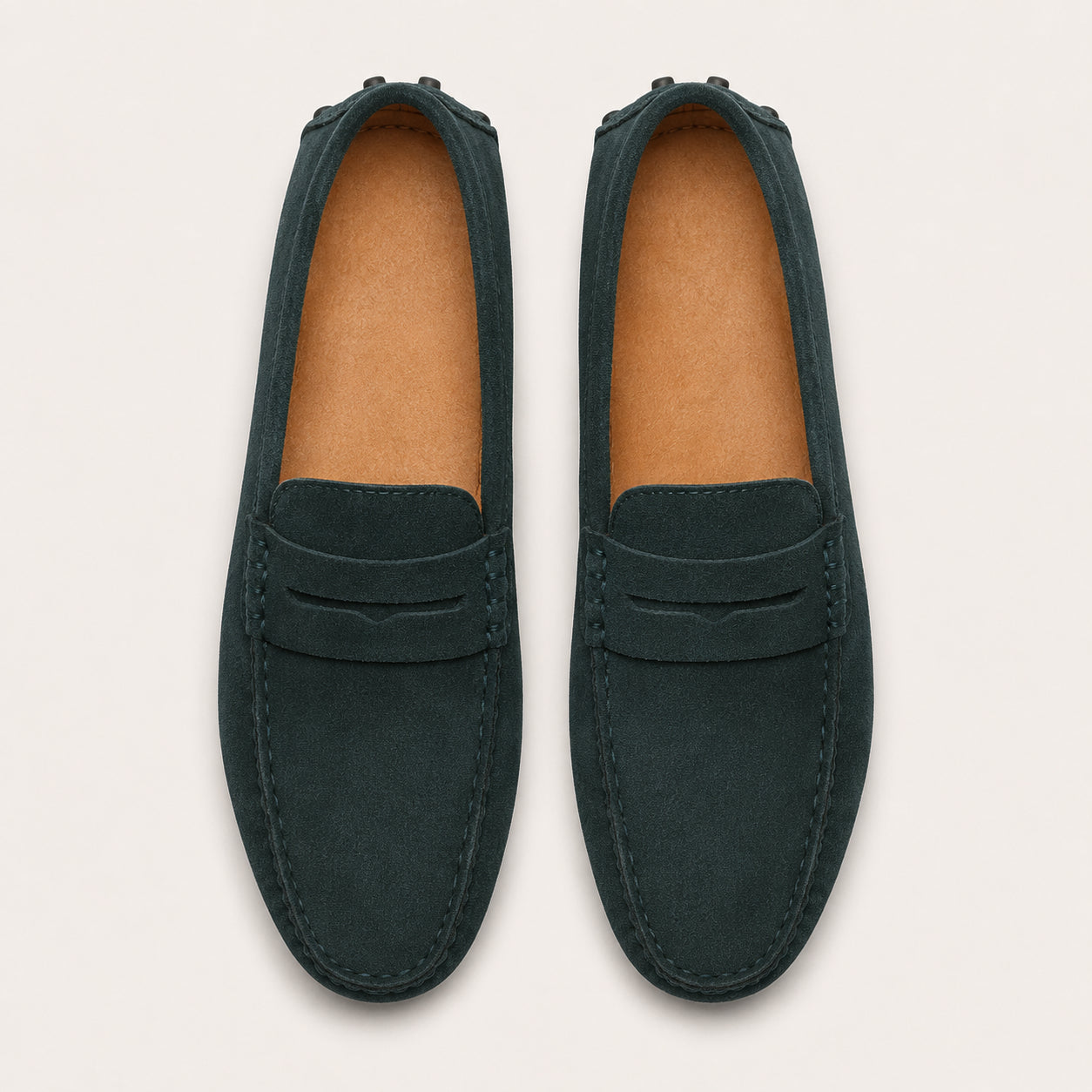 Mocassin D'Été Pour Homme En Daim De Conduite - vue du dessus