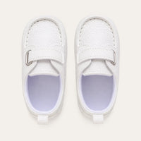 Mocassin En Cuir Blanc Pour Bébé - vue de côté