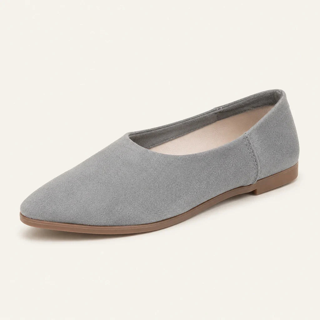 Mocassin En Cuir Femme Daim Bout Pointu - vue 3/4