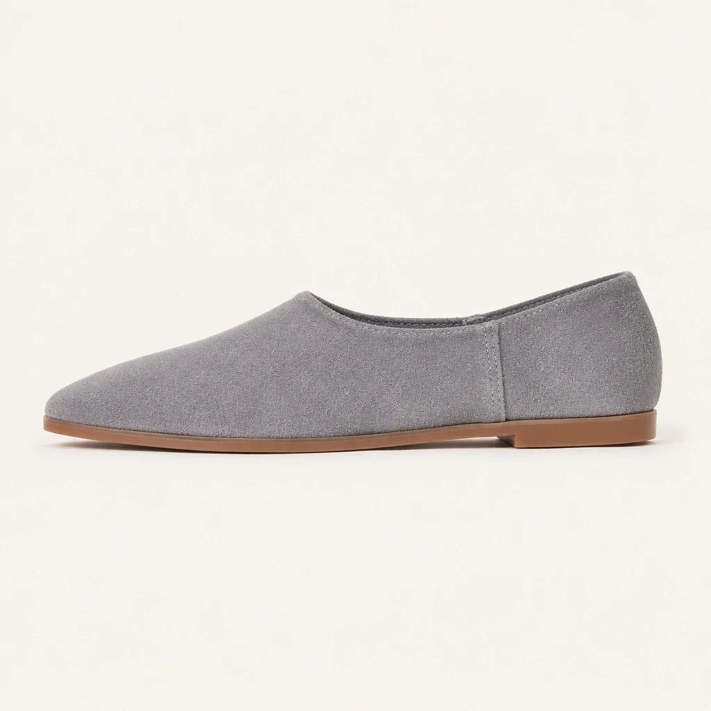 Mocassin En Cuir Femme Daim Bout Pointu - vue de côté