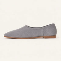 Mocassin En Cuir Femme Daim Bout Pointu - vue de côté