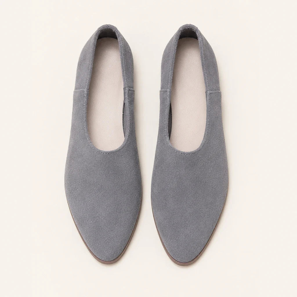 Mocassin En Cuir Femme Daim Bout Pointu - vue du dessus