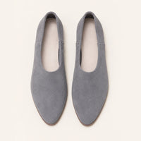Mocassin En Cuir Femme Daim Bout Pointu - vue du dessus