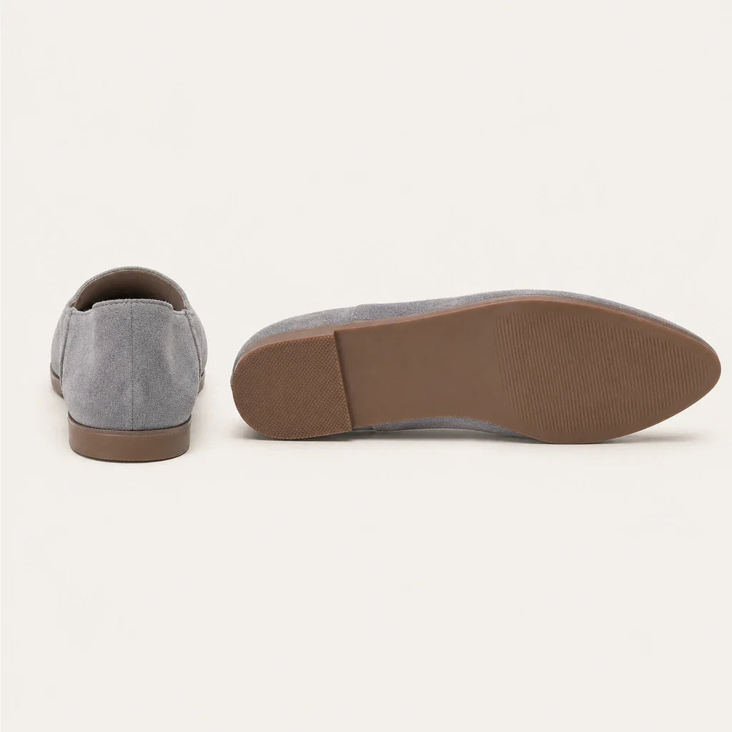 Mocassin En Cuir Femme Daim Bout Pointu - vue de la semelle