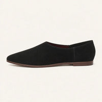 Mocassin En Daim Femme Bout Pointu Cuir Suédé - vue de côté