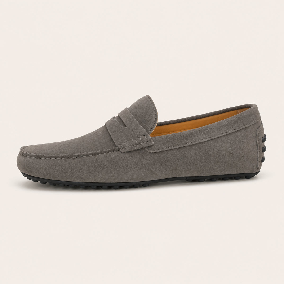 Mocassin En Daim Homme Gris - vue de côté