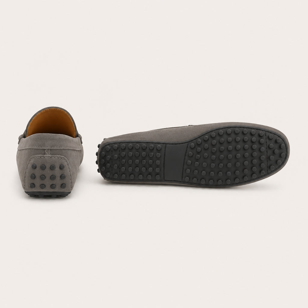 Mocassin En Daim Homme Gris - vue de la semelle