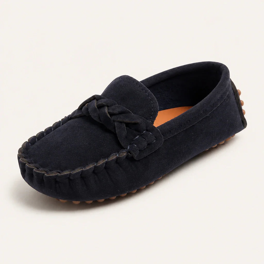 Mocassin En Daim Noir Pour Enfant - vue 3/4