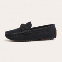 Mocassin En Daim Noir Pour Enfant - vue de côté