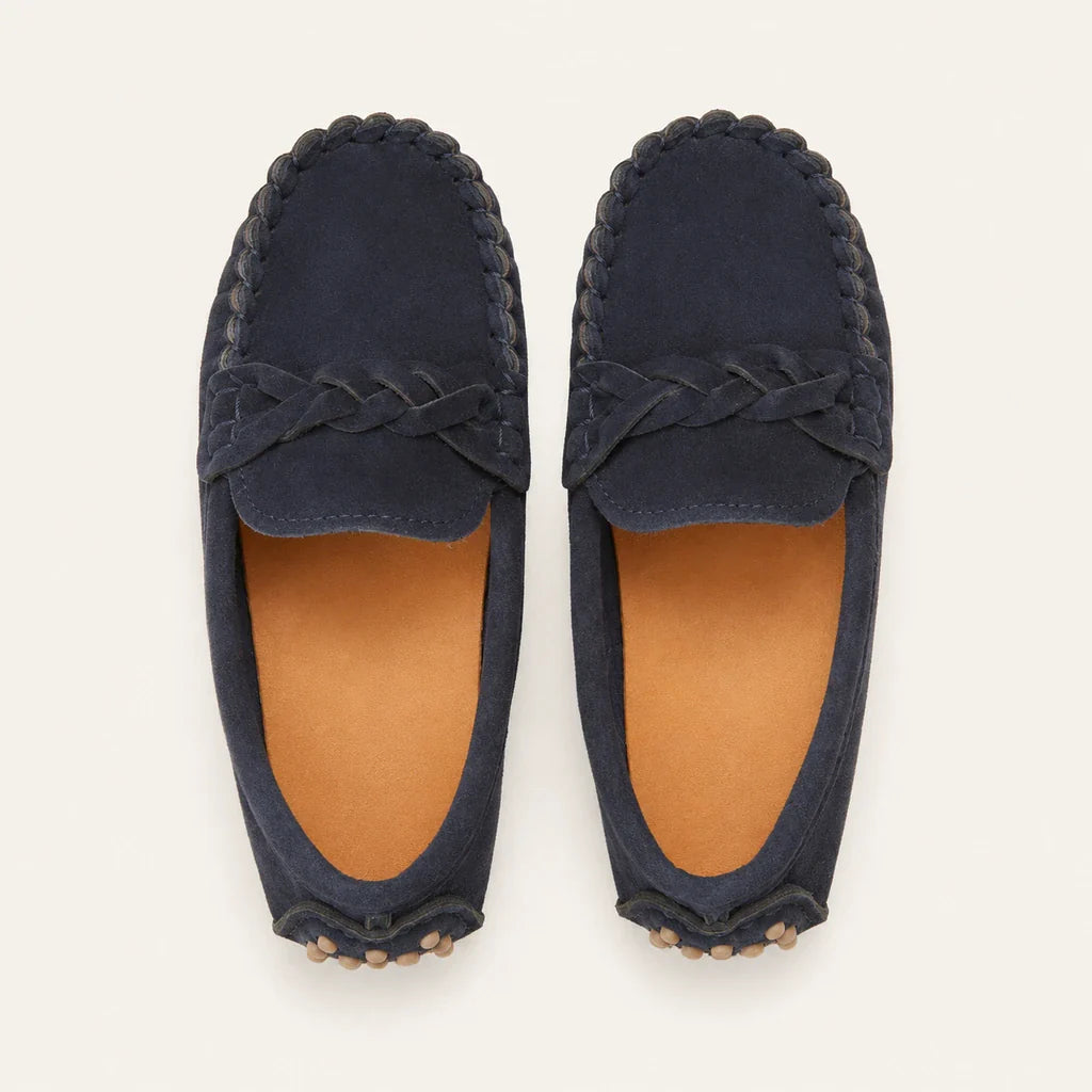 Mocassin En Daim Noir Pour Enfant - vue du dessus