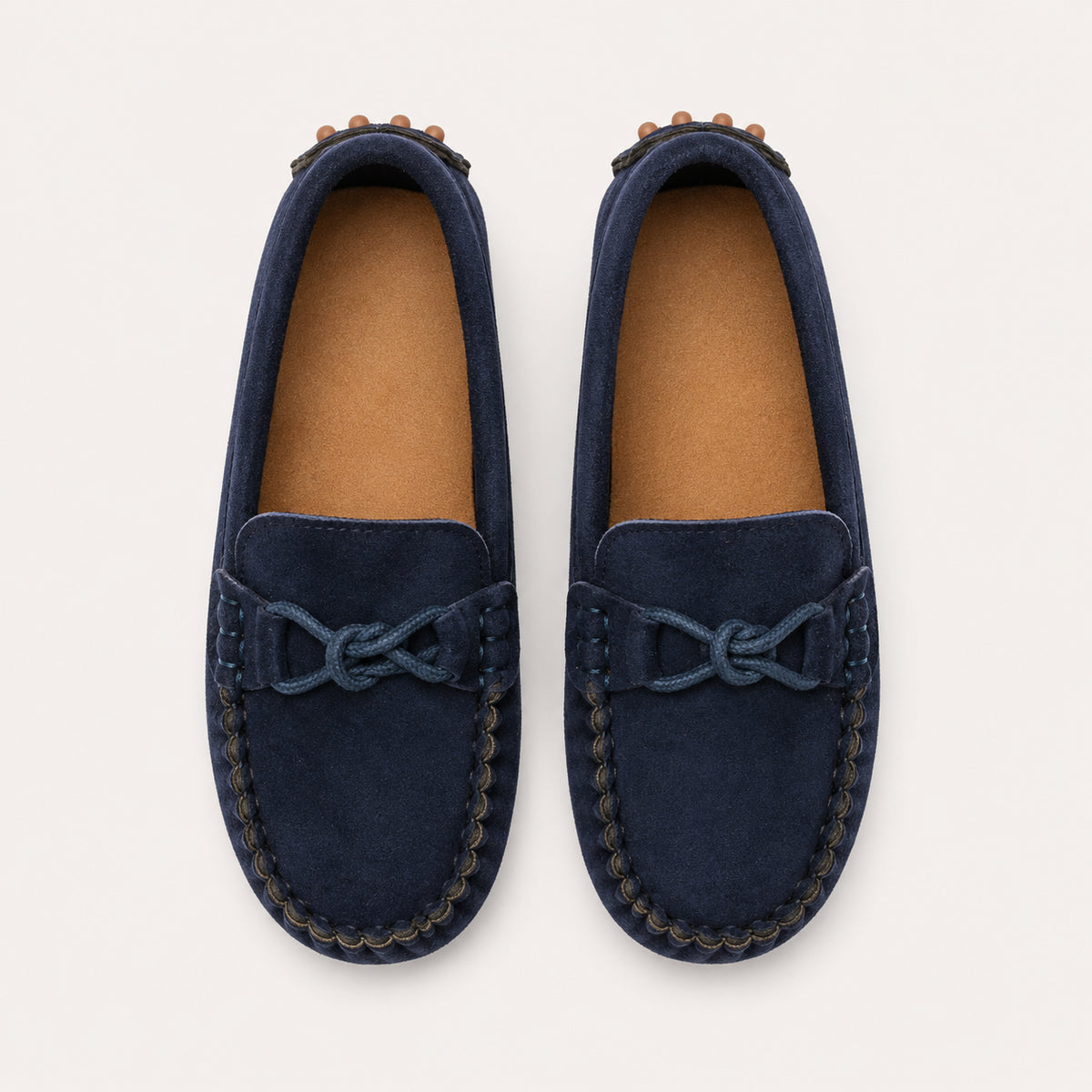Mocassin Enfant Automne En Daim Bleu Marine - vue de côté
