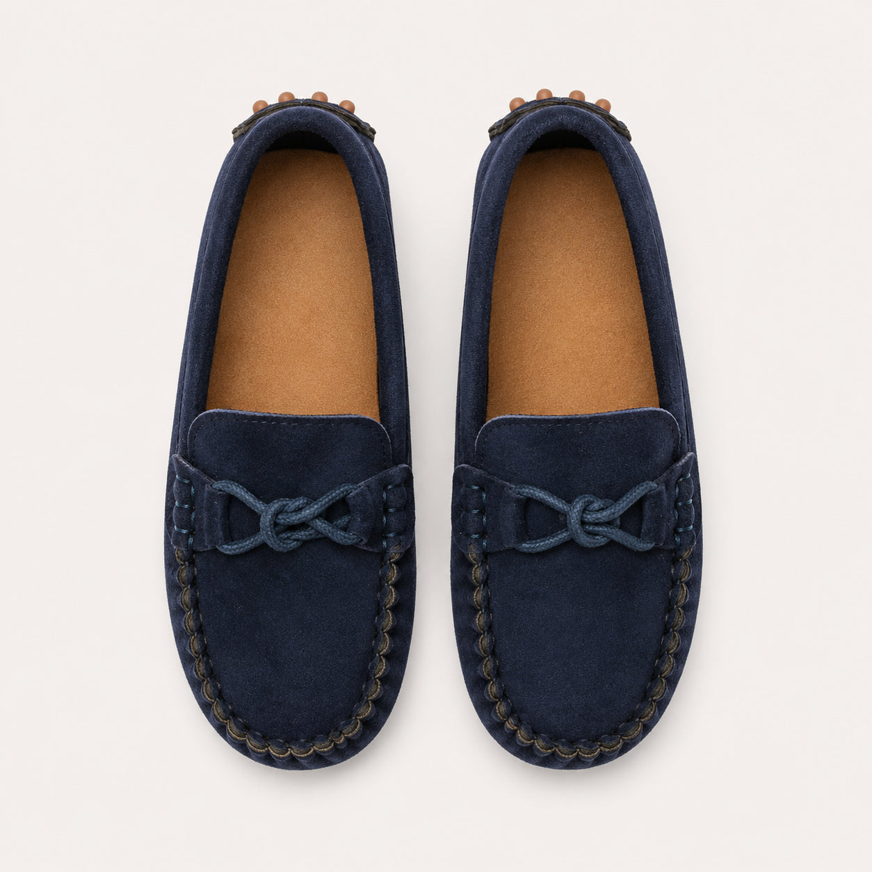 Mocassin Enfant Automne En Daim Bleu Marine - vue de côté